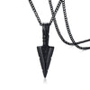 Men's Geometric Spearhead Pendant Necklace In Stainless Steel With Ochain Hiphop Style