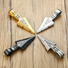 Men's Geometric Spearhead Pendant Necklace In Stainless Steel With Ochain Hiphop Style