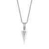Men's Geometric Spearhead Pendant Necklace In Stainless Steel With Ochain Hiphop Style