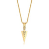 Men's Geometric Spearhead Pendant Necklace In Stainless Steel With Ochain Hiphop Style