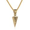 Men's Geometric Spearhead Pendant Necklace In Titanium Steel With Baked Paint Finish Wholesale Jewelry