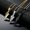 Men's Geometric Spearhead Pendant Necklace In Titanium Steel With Baked Paint Finish Wholesale Jewelry