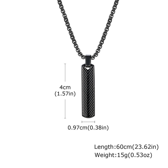 Men's Geometric Square Flower Pendant Necklace Stainless Steel Electroplated