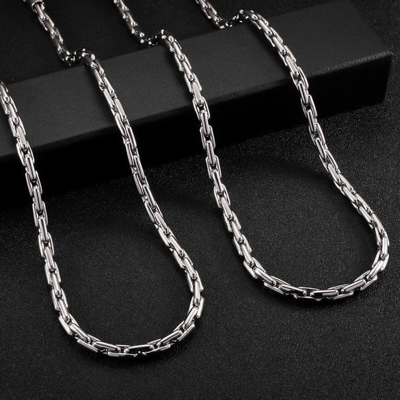 Men's Geometric Stainless Steel Pendant Necklace With Cross Round Chain And Electroplated Finish Casual Trendy Style