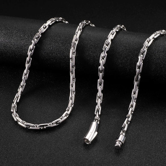 Men's Geometric Stainless Steel Pendant Necklace With Cross Round Chain And Electroplated Finish Casual Trendy Style