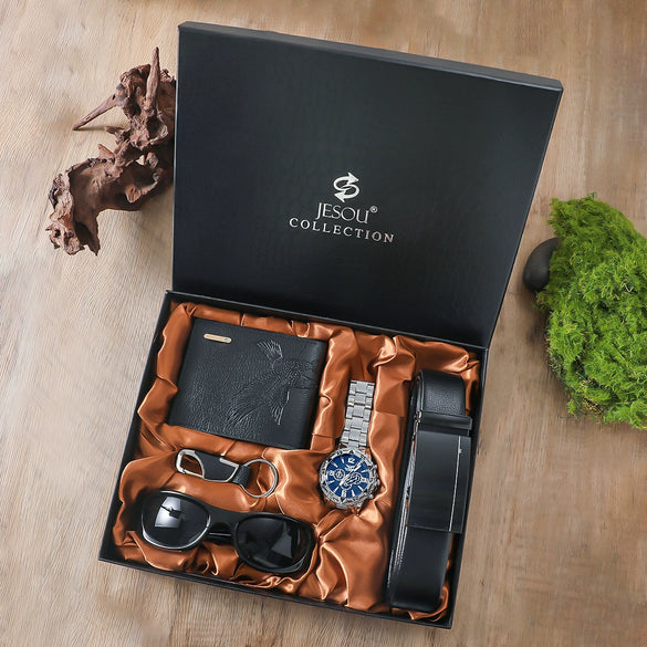 Men's Gift Set Watch Belt Wallet Pu Material Modern Simplicity Combination
