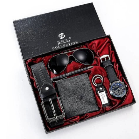 Men's Gift Set Watch Belt Wallet Pu Material Modern Simplicity Combination