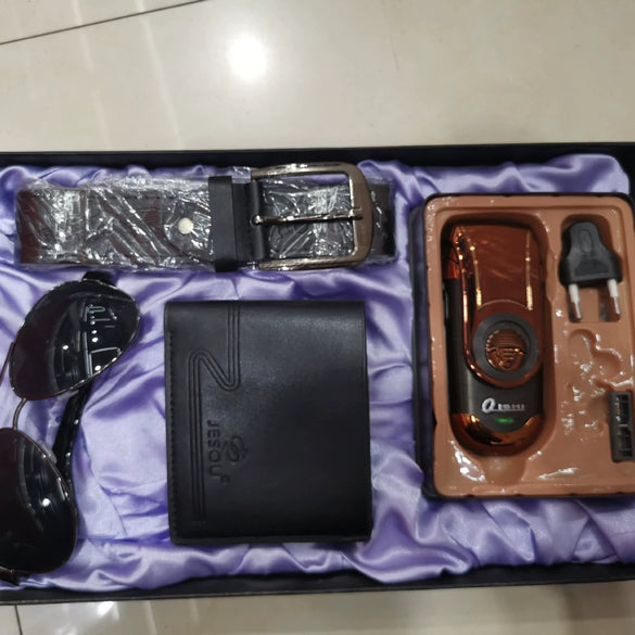 Men's Gift Set Watch Belt Wallet Pu Material Modern Simplicity Combination