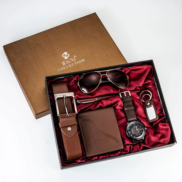 Men's Gift Set Watch Belt Wallet Pu Material Modern Simplicity Combination