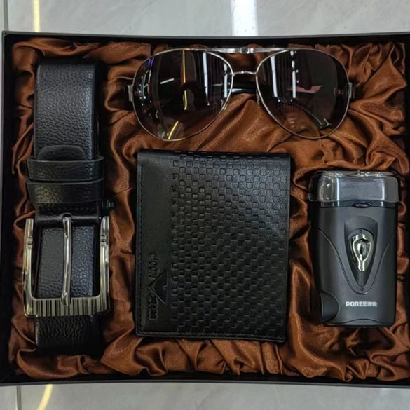Men's Gift Set Watch Belt Wallet Pu Material Modern Simplicity Combination