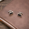 Men's Gift Set With Alloy Case Ordinary Glass Mirror Pu Strap Round Dial Leisure Style Watch Wallet Cufflinks Pen Set