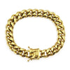 Men's Glossy Stainless Steel Cuban Bracelet With Geometric Pattern And Electroplating Treatment