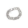 Men's Gold Finish Alloy Miami Cuban Link Bracelet With Ice Glitter Rhinestone Crystal Geometric Hip Hop Style Electroplated Design