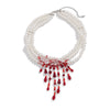 Men's Halloween Imitation Pearls And Artificial Crystal Handmade U Shape Tassel Necklace