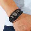 Men's Hand Accessories Multilayered Woven Leather Bracelets With Scripture Compass Pattern