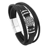 Men's Hand Accessories Multilayered Woven Leather Bracelets With Scripture Compass Pattern