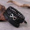 Men's Handmade Geometric Multi Layer Leather Beads Bracelet