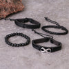 Men's Handmade Geometric Multi Layer Leather Beads Bracelet