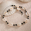 Men's Handmade Geometric Shell And Wood Bead Necklace
