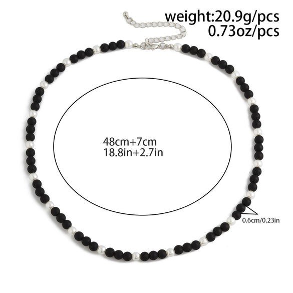 Men's Handmade Geometric Stone Beaded Necklace