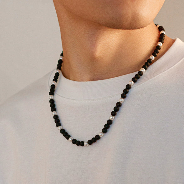 Men's Handmade Geometric Stone Beaded Necklace