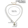 Men's Handmade Hiphop Imitation Pearl And Alloy Small Sun Turquoise Pendant Clavicle Chain Jewelry