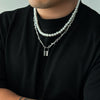 Men's Handmade Imitation Pearl And Alloy Geometric Style Lock Pendant Necklace