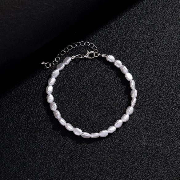 Men's Handmade Imitation Pearl Irregular Bracelet