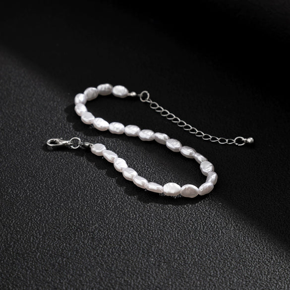 Men's Handmade Imitation Pearl Irregular Bracelet
