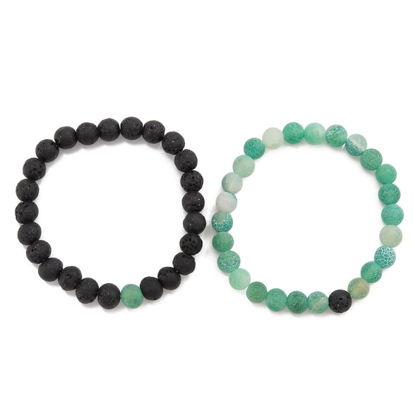 Men's Handmade Lava Volcanic Stone Hiphop Bracelet