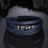 Men's Handmade Multilayer Alloy Leather Bracelet Sports Football Style