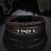 Men's Handmade Multilayer Alloy Leather Bracelet Sports Football Style
