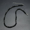 Men's Handmade Natural Stone Beaded Necklace With Geometric Style And Alloy Pendant