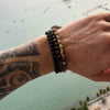 Men's Handmade Stone Stacking Bracelet Geometric Style Black Frosted Tiger Eye