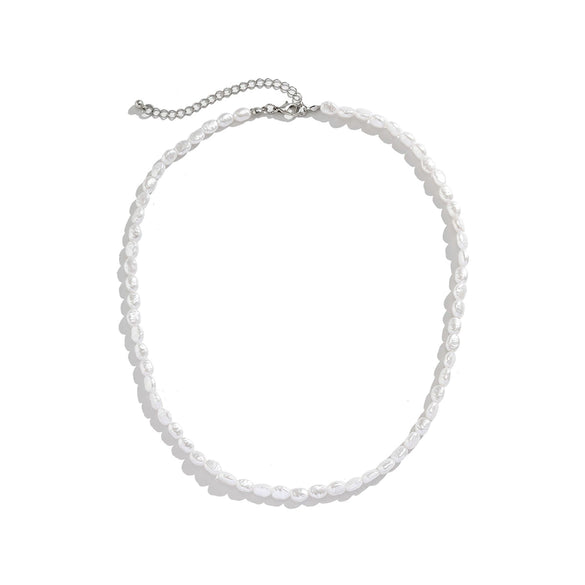 Men's Handmade Ushaped Imitation Pearl Necklace With Pearl Chain