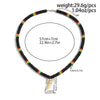 Men's Handmade Wooden Bead Necklace With Geometric Pattern And Shark Tooth Pendant For Summer Surfer Style