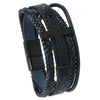 Men's Handwoven Retro Alloy Cross Leather Bracelet With Magnetic Buckle