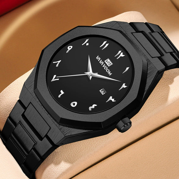 Men's Highend Waterproof Fashion Quartz Watch Alloy Case Stainless Steel Strap Round Dial