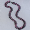 Men's Hip Hop Alloy Cuban Chain Diamond Necklace With Geometric Design