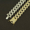 Men's Hip Hop Alloy Cuban Chain Necklace With Geometric Diamond Design