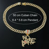 Men's Hip Hop Alloy Cuban Chain With Rhinestone Heartbreak Letter Pendant And Geometric Design