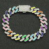 Men's Hip Hop Alloy Geometric Diamond Oil Dropping Cuban Chain Bracelet Jewelry
