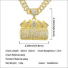 Men's Hip Hop Alloy Pendant Necklace With Geometric Pattern And Diamond Treatment On Cuban Chain