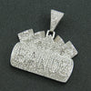 Men's Hip Hop Alloy Pendant Necklace With Geometric Pattern And Diamond Treatment On Cuban Chain