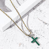 Men's Hip Hop Copper Cross Necklace With Zircon Pendants And Electroplating Treatment
