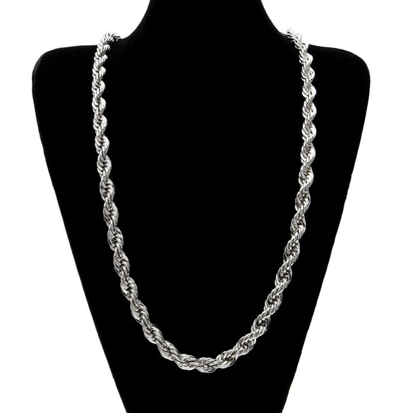 Men's Hip Hop Gold Plated Geometric Twist Rope Chain Necklace With Electroplated Thick Twisted Chain Design