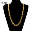 Men's Hip Hop Gold Plated Geometric Twist Rope Chain Necklace With Electroplated Thick Twisted Chain Design
