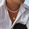 Men's Hip Hop Imitation Pearl Round Handmade Geometric Alloy Necklace