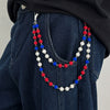Men's Hip Hop Metal Ball And Cross Waist Chain