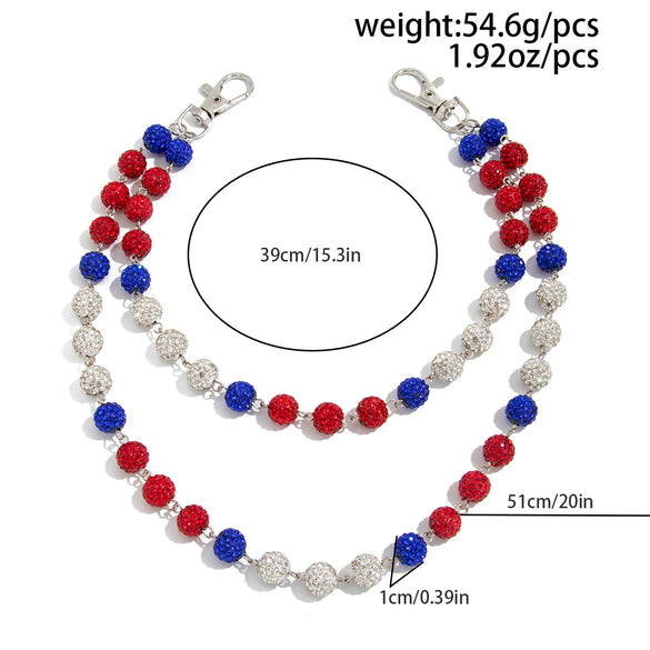 Men's Hip Hop Metal Ball And Cross Waist Chain